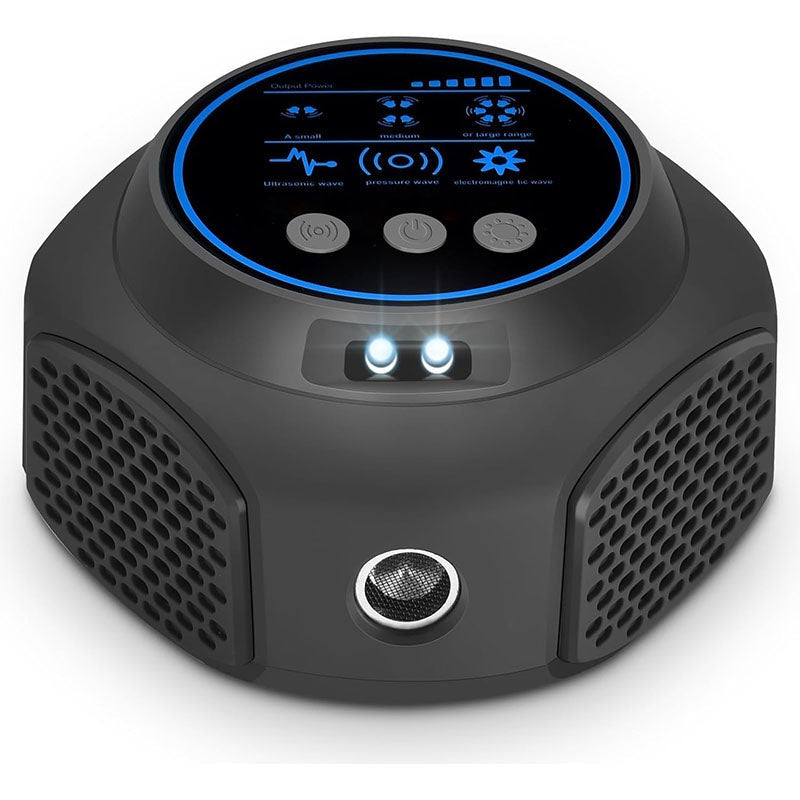 Ultrasonic rat repellent showing front view with power plug