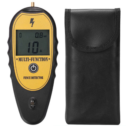Electric fence tester front view showing large backlit display