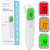 Forehead thermometer showing digital LCD display with colour backlight