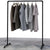 Clothes wardrobe storage organiser showing full black metal frame