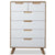 Tallboy 6 Drawer chest of drawers front view in white finish
