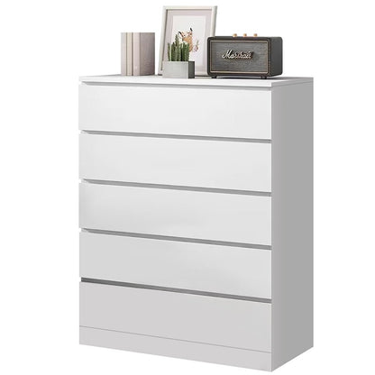 Tallboy drawers white finish front view showing six drawers