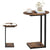 Side table end table with rustic brown oval tabletop