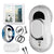 Window cleaner robot vacuum showing white body and control panel