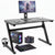 Gaming desk table black surface with Z-shaped steel frame