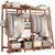 Bamboo wardrobe clothes rack natural wood finish front view