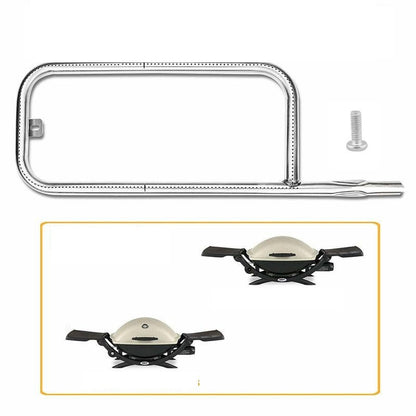 Grill replacement burner for Weber Q200 showing stainless steel finish