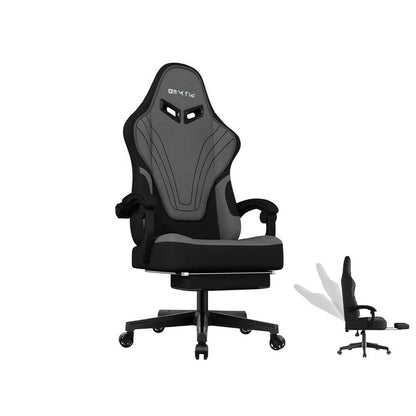 Gaming chair ergonomic black PU leather front view