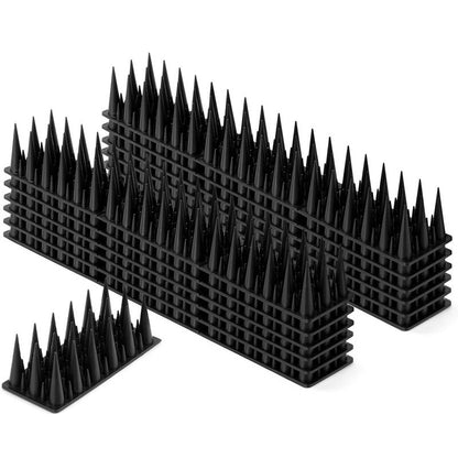 Fence spikes bird spikes showing sharp plastic points in black