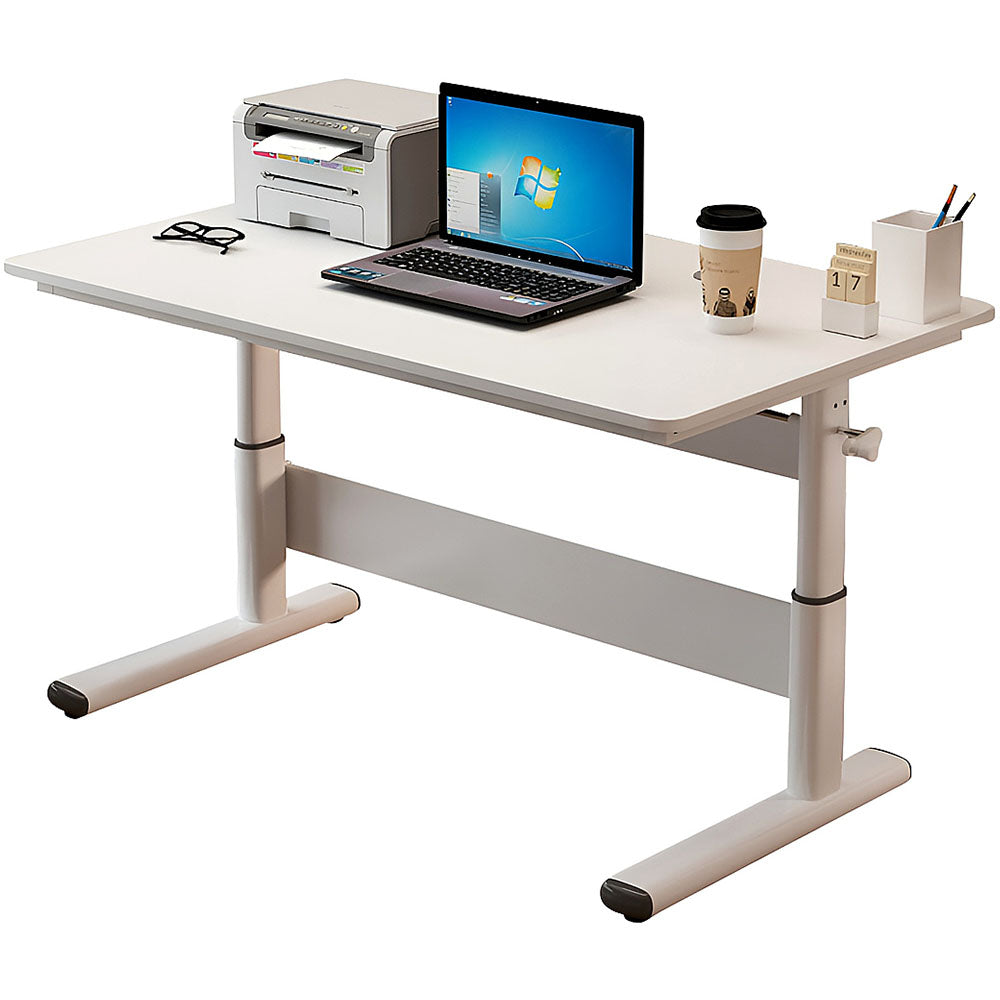 Height adjustable desk table with 100kg weight capacity label
