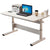 Height adjustable desk table 100cm white top front view