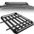 Car top basket rack showing black powder coated aluminium frame