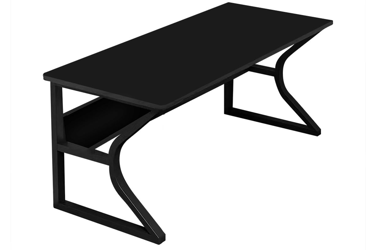 Side angle of computer desk office desk table 120cm black