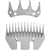 Electric sheep clipper blade showing 13 straight stainless steel teeth