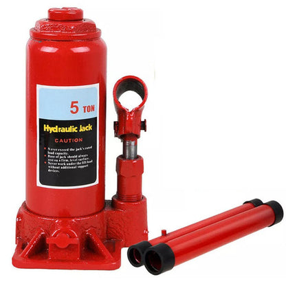 Hydraulic bottle jack 5 ton showing full height adjustment