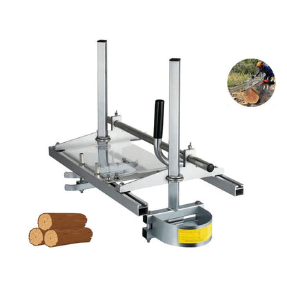 Chain saw mill portable sawmill side view showing aluminium frame