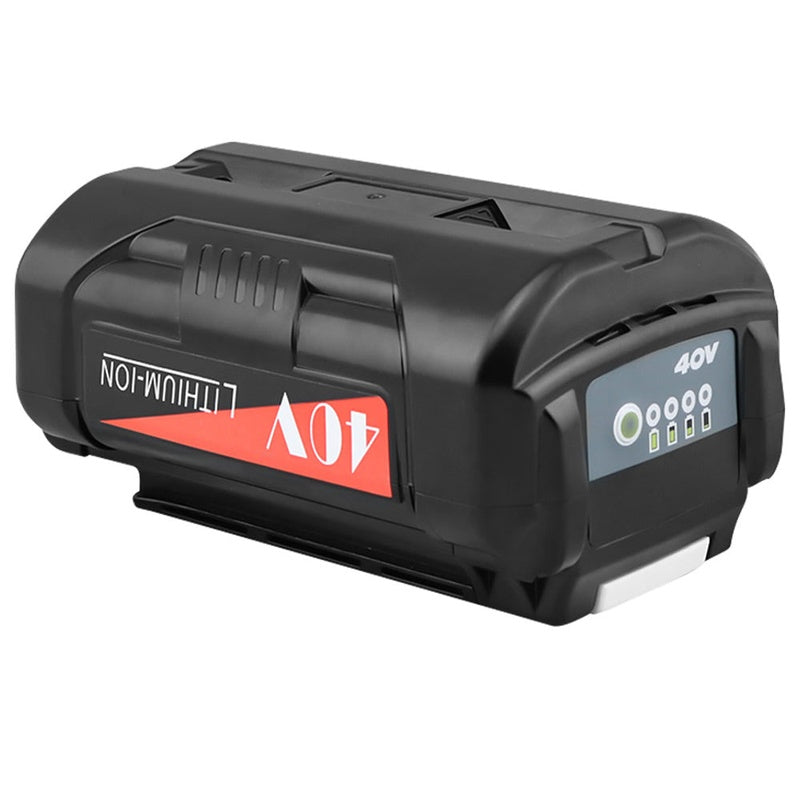 Ryobi 40V 5Ah battery side view showing battery terminals