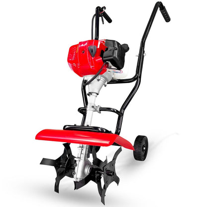 Rotary hoe tiller cultivator 52CC petrol engine side view