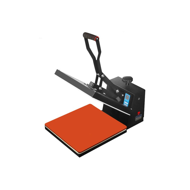 Heat press machine for t-shirts showing front view with digital display