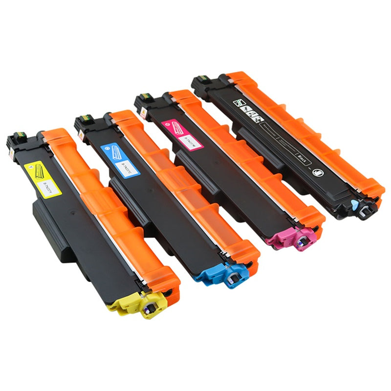 Brother TN233 TN237 toner cartridge set showing all four colours