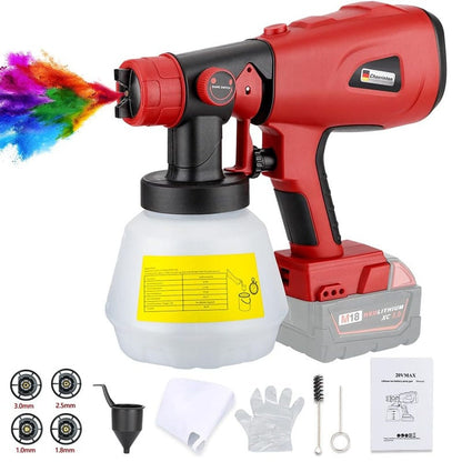 Electric paint sprayer cordless side view showing trigger and handle