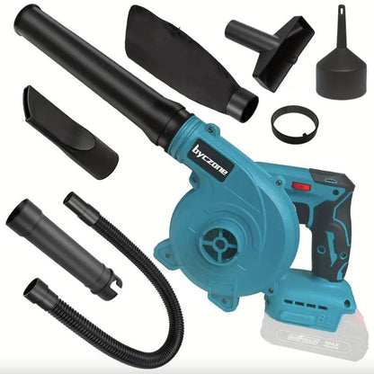 Leaf blower for Makita battery showing cordless design