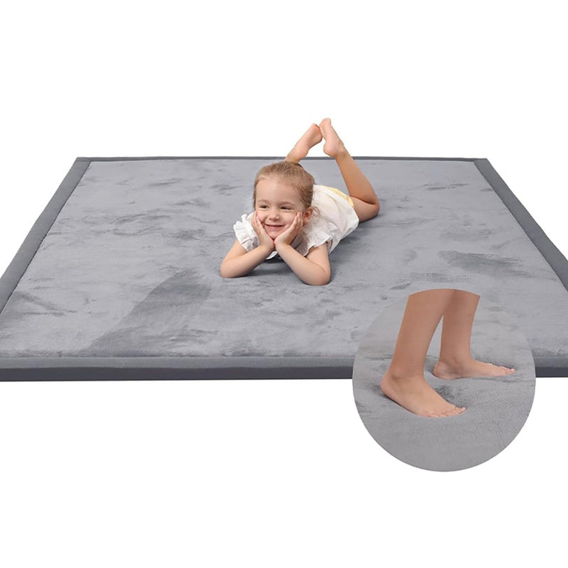 Soft play mat grey colour top view showing soft surface