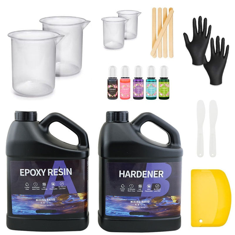 Epoxy resin 1:1 8 litre kit clear resin close up