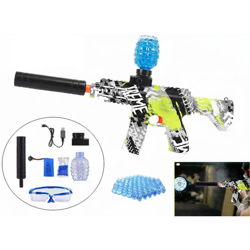 Electric gel blaster water toy in green colour side view