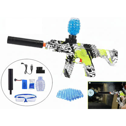 Electric gel blaster water toy in green colour side view