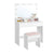 Dressing table with stool in cloud white showing full front view