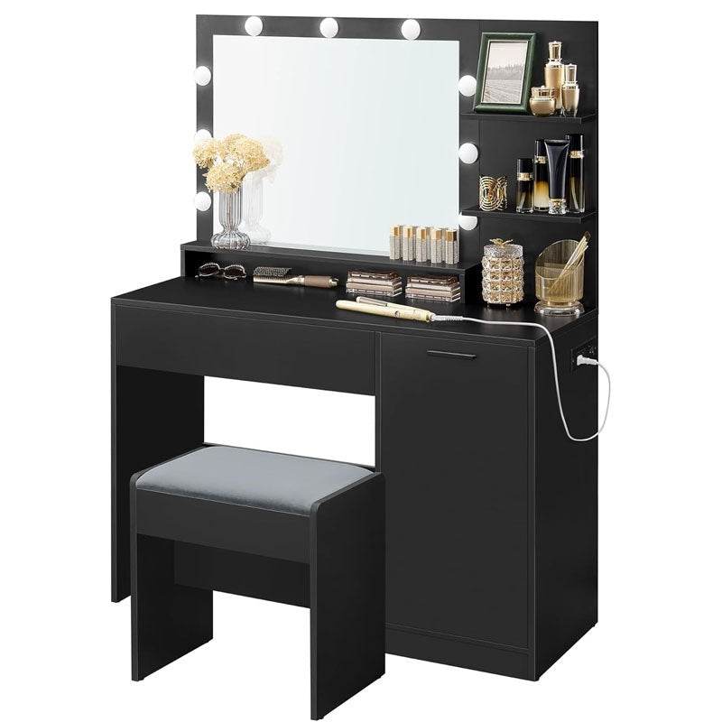 Dressing table vanity desk black colour with LED lights
