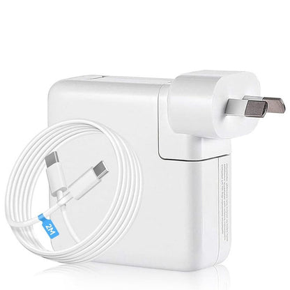 Replacement MacBook charger 87W USB C showing front view with cable