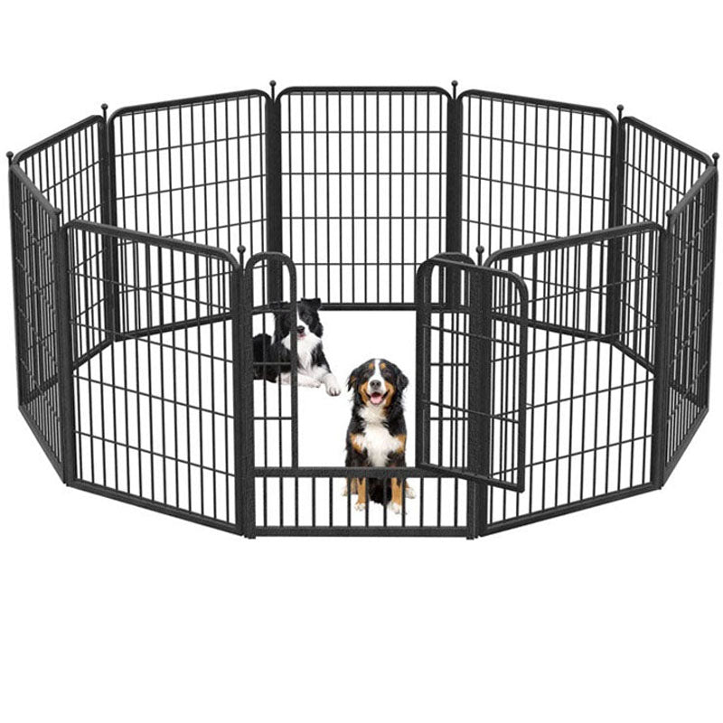 Dog play pen metal panels showing 80cm height