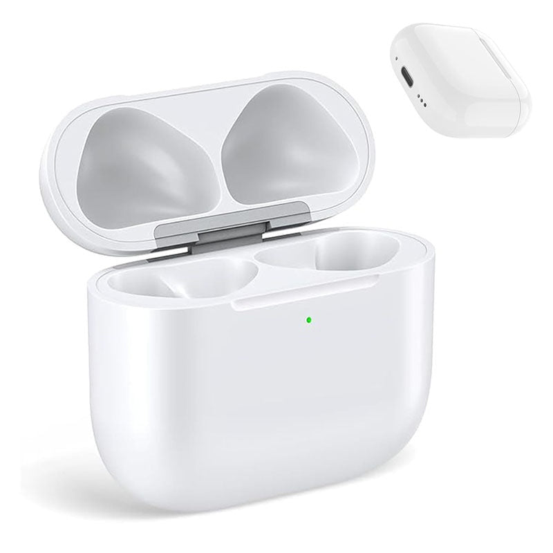 AirPods 4 wireless charging case front view in white
