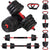 Adjustable dumbbells set 30kg showing dumbbell mode with black handles