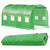 Walk in greenhouse front view with green polyethylene cover