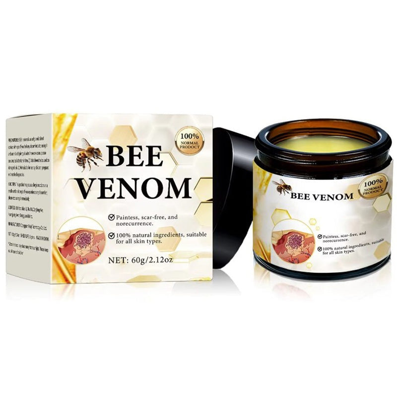 Bee venom moles and warts removal cream in white jar