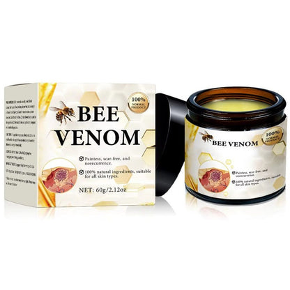 Bee venom moles and warts removal cream in white jar