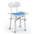 Adjustable shower stool with padded seat in white colour
