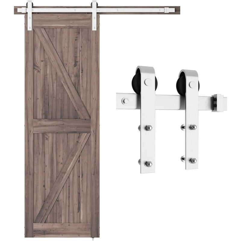 Barn door hardware stainless kit showing 15m steel track