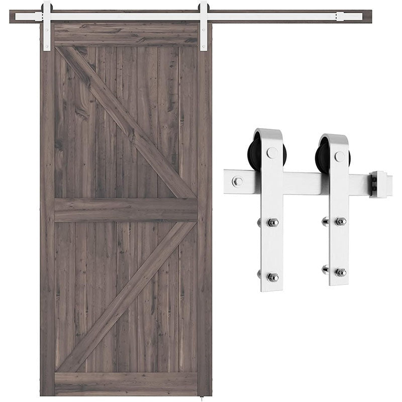Barn door hardware 2m stainless steel track close up