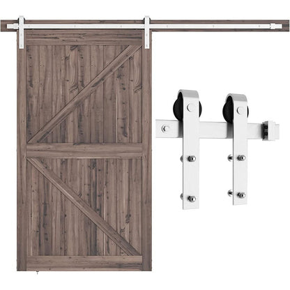 Barn door hardware 25m steel track with brushed nickel finish