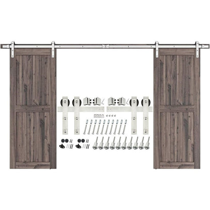 Barn door hardware kit showing 36 metre stainless steel rails