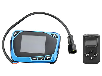 Close up of diesel air warmer controller remote control buttons