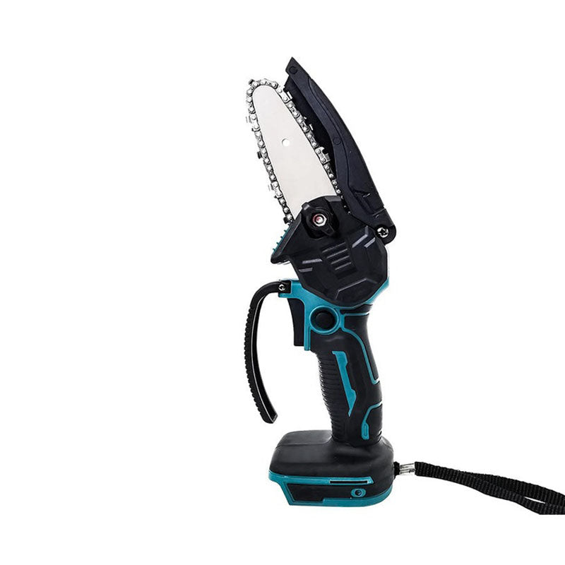 Cordless mini chain saw 4 inch handheld with ergonomic grip