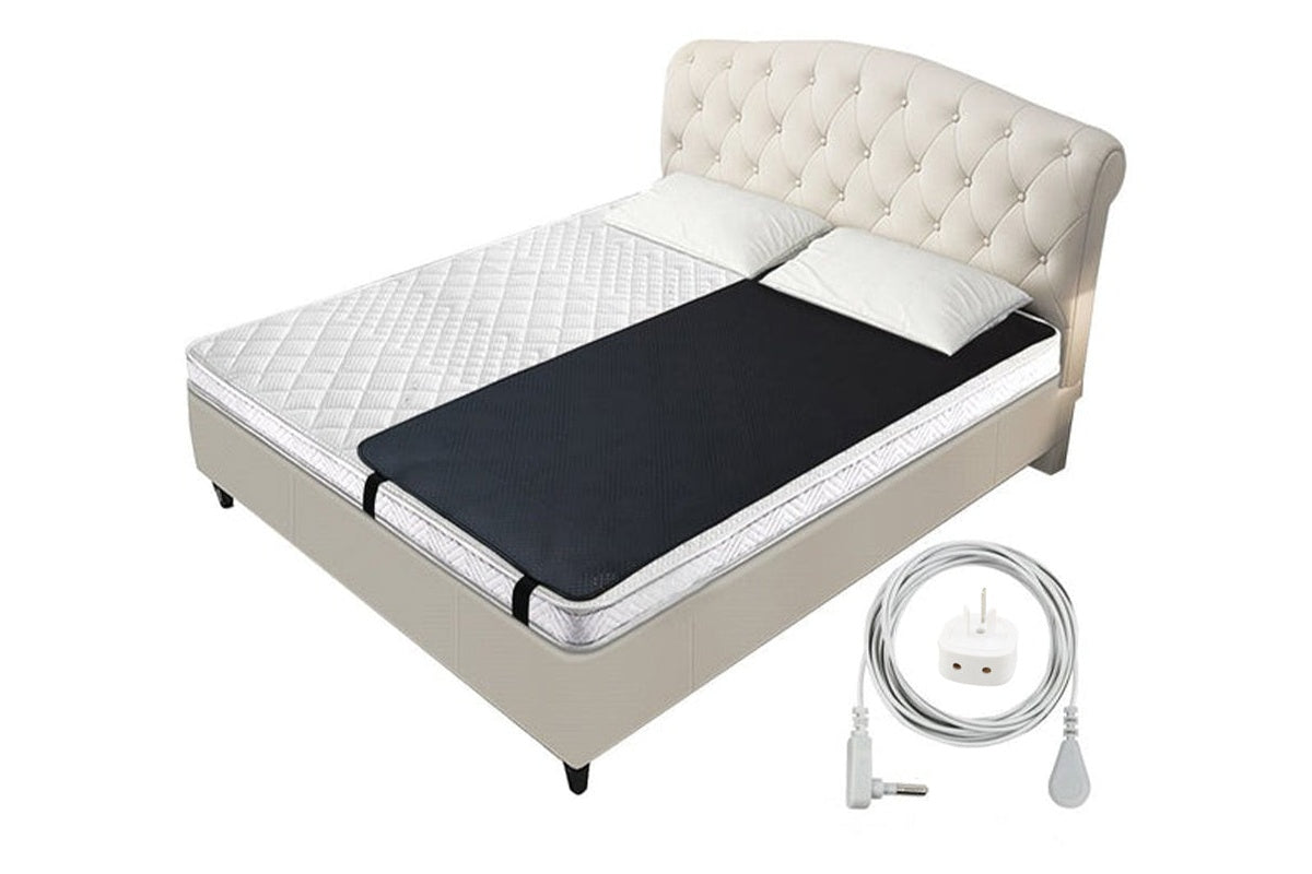 Close up of earthing mat conductive carbon leatherette material