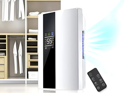 Dehumidifier 22L portable with remote control on table