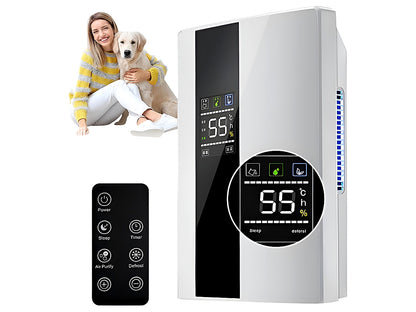 Side angle of dehumidifier 22L showing water tank