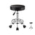 Adjustable salon stool black PU leather seat front view